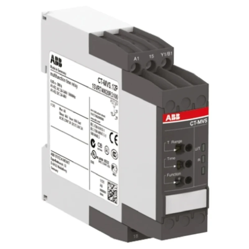 ABB DIN Rail Timer Relay 1-Contact Multifunction SPDT Switch 48 V DC 24-240 V AC 0.05 s to 300 h 1SVR740020R3100 CT-MVS.12P