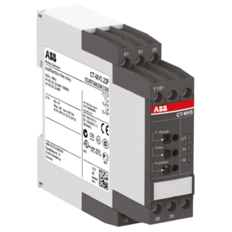 ABB DIN Rail Multifunction Timer Relay 2-Contact DPDT 48 V DC, 24/240 V AC, 0.05 s to 300 h 1SVR740020R3300 CT-MVS.22P