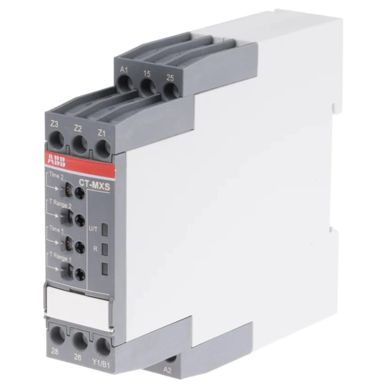 ABB DIN Rail Multifunction Timer Relay 2-Contact DPDT Switch 48 V DC 24 V AC 240 V AC 0.05 s to 1SVR740030R3300 CT-MXS.22P