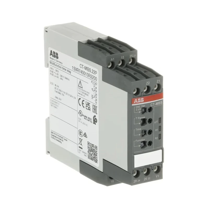 ABB DIN Rail Timer Relay 2-Contact Multifunction, 48 V dc 24V ac 240 V ac, Time Range 0.05 s to 1SVR740010R3200 CT-MBS.22P