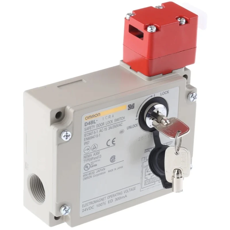 Omron Solenoid Interlock Switch D4BL Series Power to Unlock 24V DC Coil Current 300mA Model 