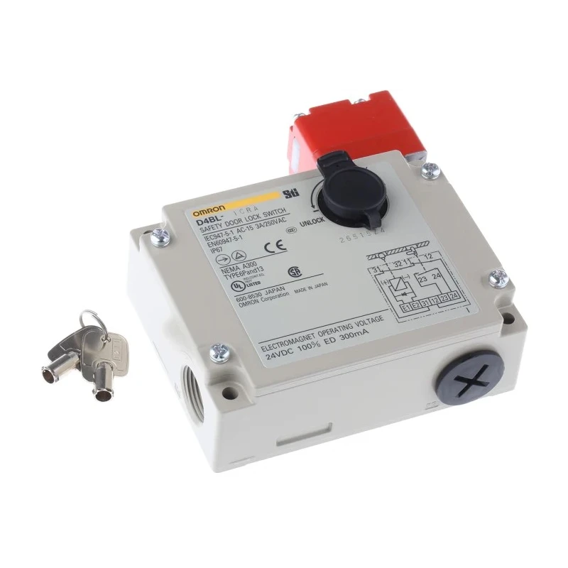 Omron Solenoid Interlock Switch D4BL Series Power to Unlock 24V DC Coil Current 300mA Model 