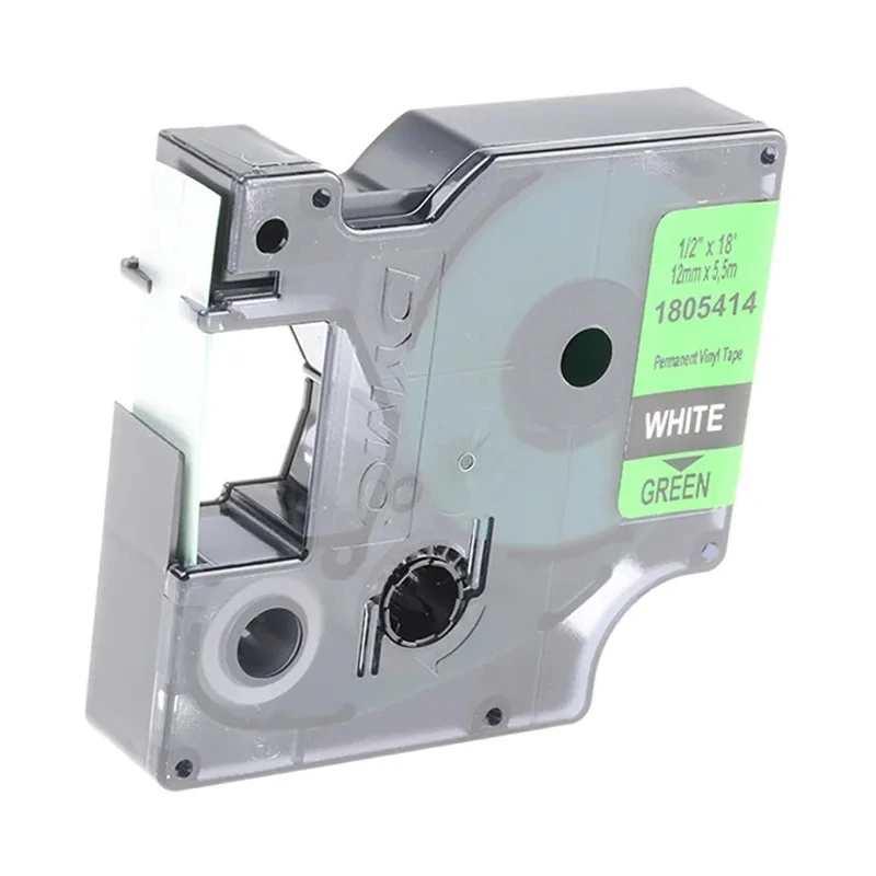 Dymo White on Green Label Printer Tape 12 mm Width, 5.5 m Length 1805414