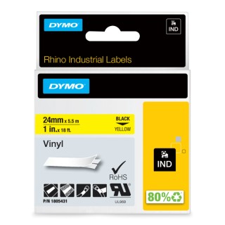 Dymo Black on Yellow Label Printer Tape 24 mm Width, 5.48 m Length 1805431