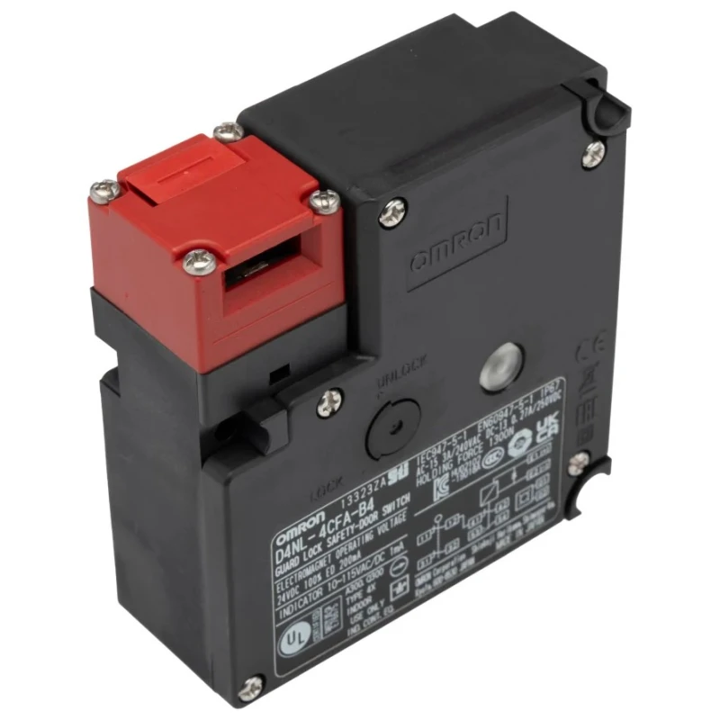 Omron D4NL Series Solenoid Interlock Switch Power to Unlock 24V DC 2 NC Safety Contacts IP67 