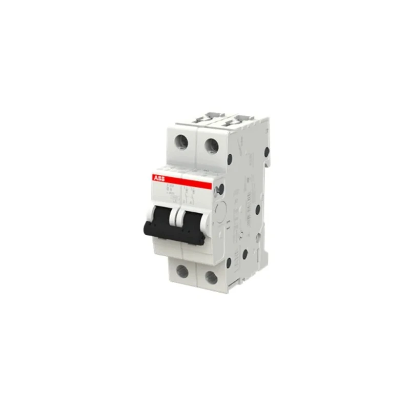 ABB System Pro M Compact S200 Miniature Circuit Breaker, 2-Pole, 6A Current Rating, Type B Tripping 2CDS252001R0065 S202-B6