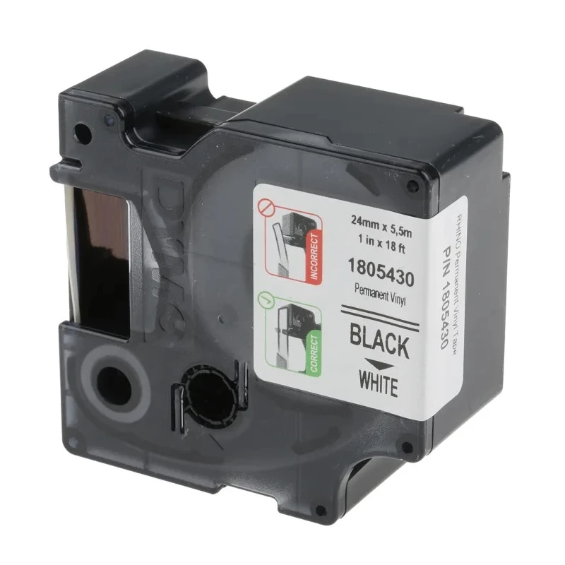 Dymo Black on White Label Printer Tape 24mm Width 5.5m Length 1805430