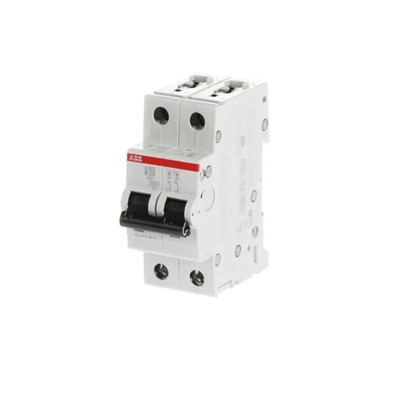 ABB System Pro M Compact S200 Miniature Circuit Breaker, 2-Pole, 20A, Type B, 400V ac AC, 110 V dc 2CDS252001R0205 S202-B20