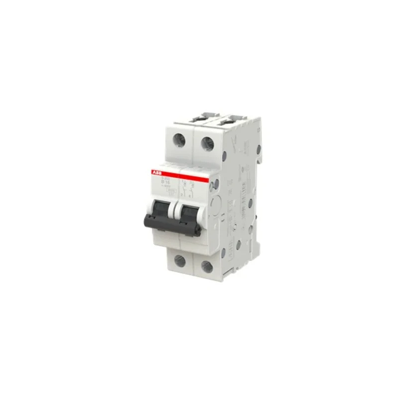 ABB System Pro M Compact S200 Miniature Circuit Breaker, 2-Pole, 16A, Type B, 400V AC, 110V DC, 6 2CDS252001R0165 S202-B16