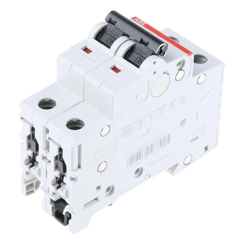 ABB System Pro M Compact S200 Miniature Circuit Breaker, 2-Pole, 16A, Type B, 400V AC, 110V DC, 6 2CDS252001R0165 S202-B16