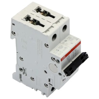 ABB System Pro M Compact S200 Miniature Circuit Breaker, 2-Pole, 25A, Type B, 400V AC, 125V DC, 6 2CDS252001R0255 S202-B25