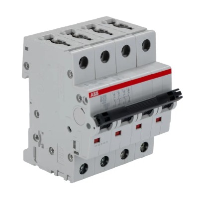ABB System Pro M Compact S200 Miniature Circuit Breaker 4-Pole 32A Type B 400V AC 10 kA Breaking 2CDS254001R0325 S204-B32