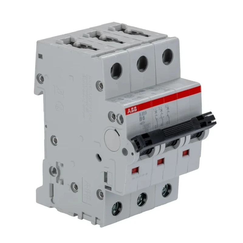 ABB System Pro M Compact S200 Miniature Circuit Breaker 3-Pole 6A Type B 400V AC 10kA Breaking 2CDS253001R0065 S203-B6