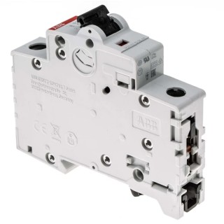 ABB System Pro M Compact Miniature Circuit Breaker, 1-Pole, 2A, Type C, 230V AC, 72V DC, 6kA 2CDS251001R0024 S201-C2