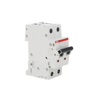 ABB System Pro M Compact S200 Miniature Circuit Breaker, 2-Pole, 10A, Type C, 400V AC, 6 kA 2CDS252001R0104 S202-C10