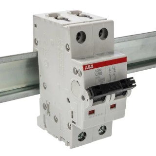 ABB System Pro M Compact S200 Miniature Circuit Breaker 2-Pole 50A Type C 400V AC 125V DC 10kA 2CDS252001R0504 S202-C50