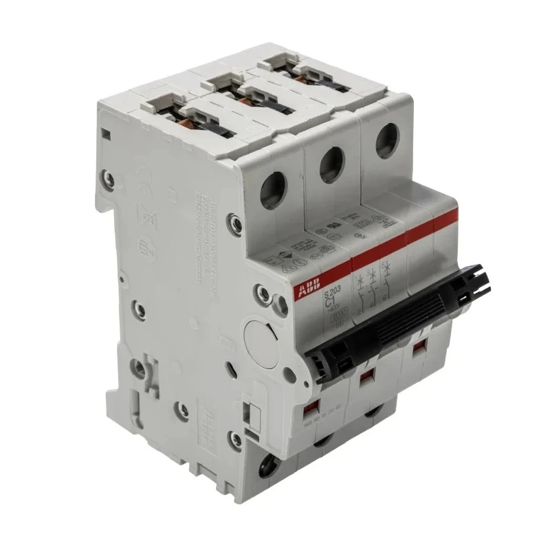ABB System Pro M Compact S200 Miniature Circuit Breaker 3-Pole 1A Type C 400V AC 10 kA Breaking 2CDS253001R0014 S203-C1