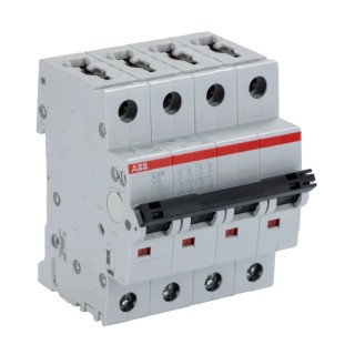 ABB System Pro M Compact S200 Miniature Circuit Breaker, 4-Pole, 6A, Type C, 400V AC, 10 kA Breaking 2CDS254001R0064 S204-C6
