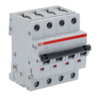 ABB System Pro M Compact S200 Miniature Circuit Breaker 4-Pole 25A Type C 400V AC 10 kA Breaking 2CDS254001R0254 S204-C25