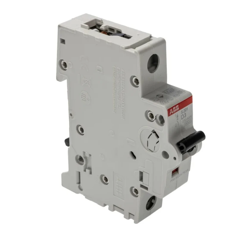 ABB System Pro M Compact S200 Miniature Circuit Breaker, 1-Pole, 3A, Type D, 230V AC, 72V DC, 10 kA 2CDS251001R0031 S201-D3