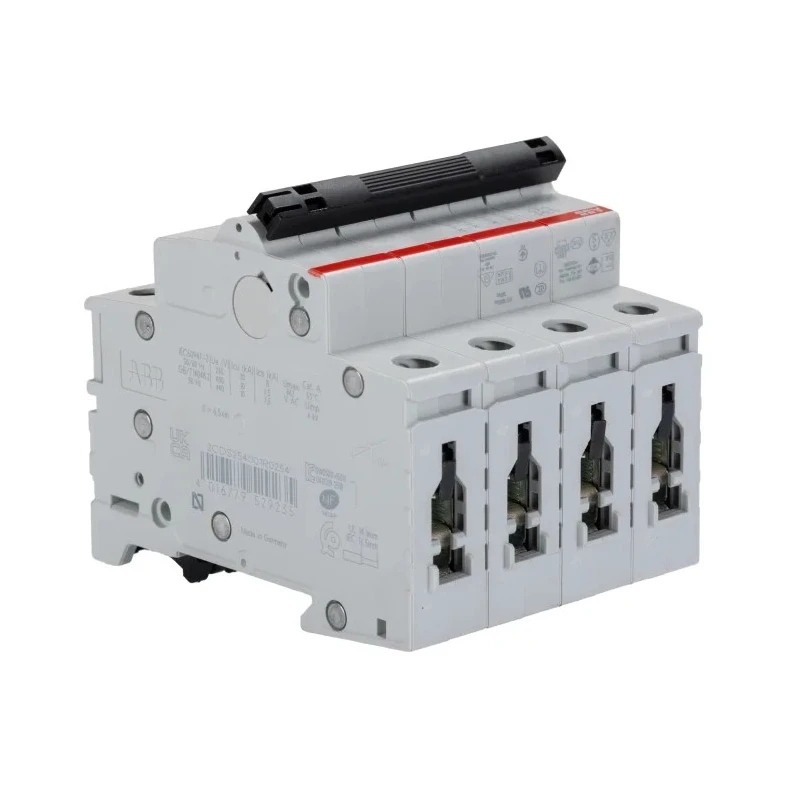 ABB System Pro M Compact S200 Miniature Circuit Breaker 4-Pole 25A Type C 400V AC 10 kA Breaking 2CDS254001R0254 S204-C25