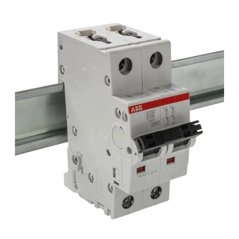ABB System Pro M Compact S200 Miniature Circuit Breaker, 2-Pole, 16A, Type D, 400V AC, 125V DC 2CDS252001R0161 S202-D16