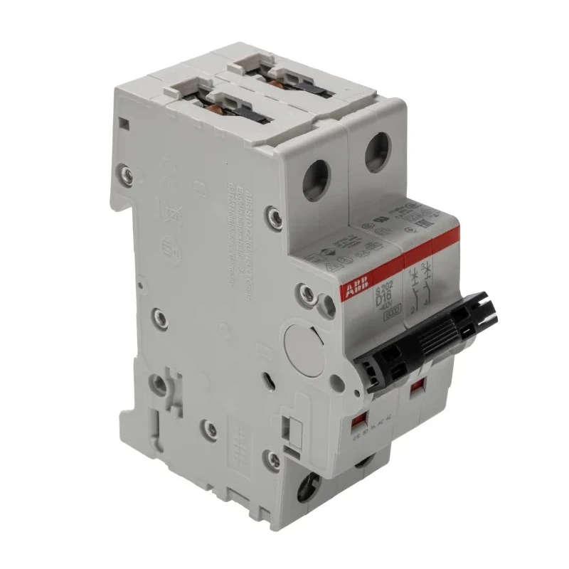 ABB System Pro M Compact S200 Miniature Circuit Breaker, 2-Pole, 16A, Type D, 400V AC, 125V DC 2CDS252001R0161 S202-D16