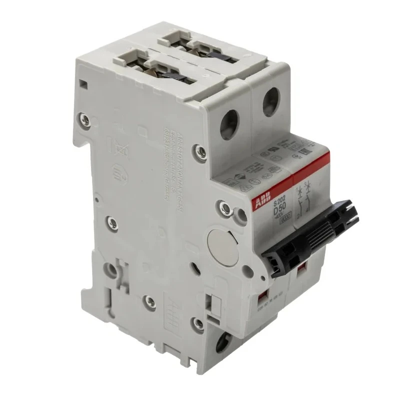 ABB System Pro M Compact S200 Miniature Circuit Breaker, 2-Pole, 50A, Type D, 400V AC, 125V DC 2CDS252001R0501 S202-D50