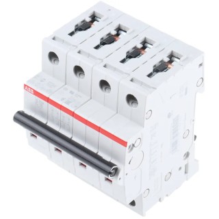 ABB System Pro M Compact S200 Miniature Circuit Breaker, 4-Pole, 16A, Type C, 400V AC, 110V DC, 6kA 2CDS254001R0164 S204-C16
