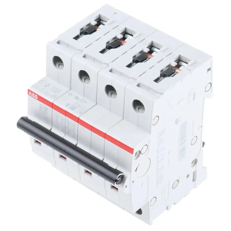 ABB System Pro M Compact S200 Miniature Circuit Breaker, 4-Pole, 16A, Type C, 400V AC, 110V DC, 6kA 2CDS254001R0164 S204-C16