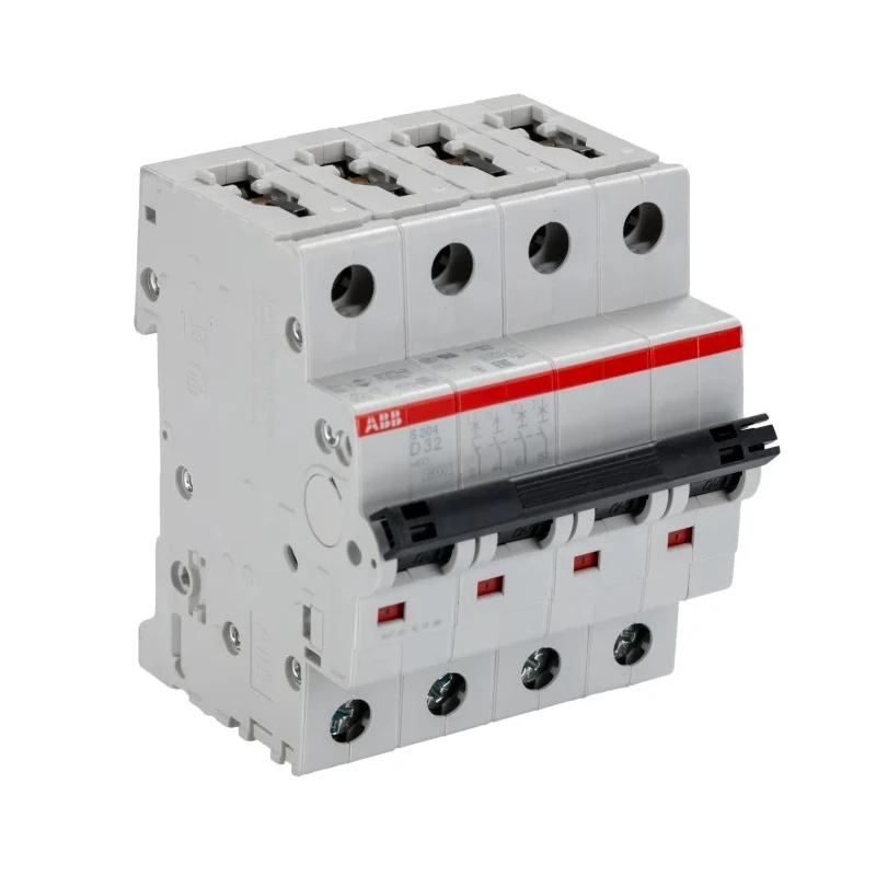 ABB System Pro M Compact S200 Miniature Circuit Breaker 4-Pole 32A Type D 400V AC 10 kA Breaking 2CDS254001R0321 S204-D32