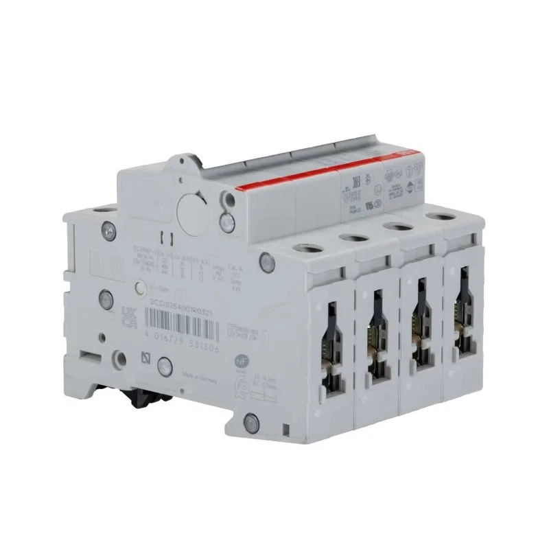 ABB System Pro M Compact S200 Miniature Circuit Breaker 4-Pole 32A Type D 400V AC 10 kA Breaking 2CDS254001R0321 S204-D32
