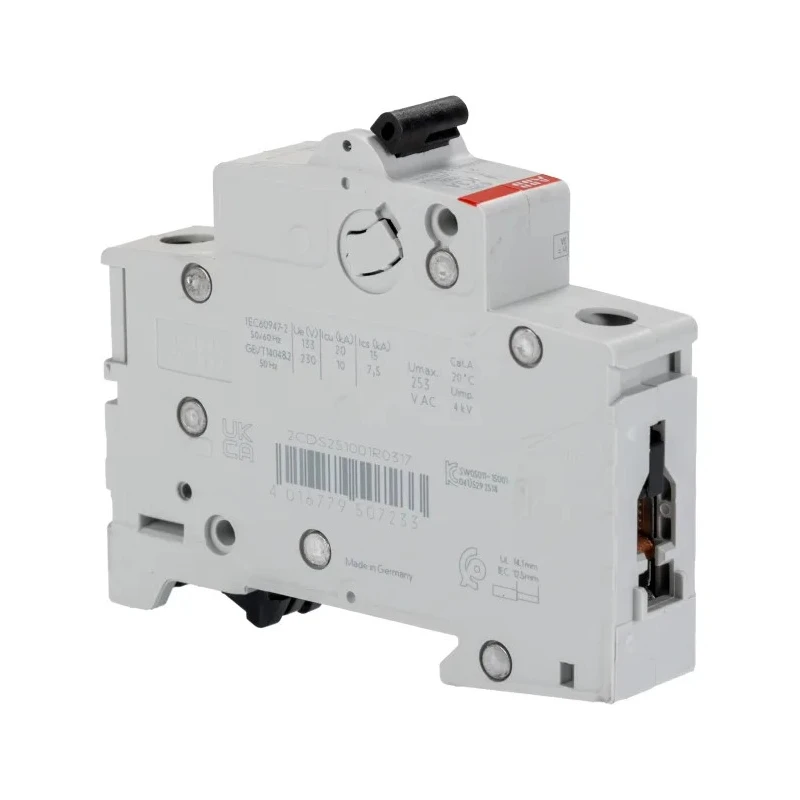 ABB System Pro M Compact S200 Miniature Circuit Breaker, 1-Pole, 3A, Type K Tripping, 230V AC, 72V 2CDS251001R0317 S201-K3