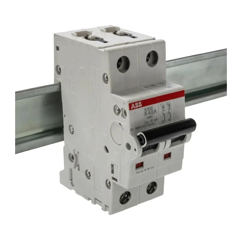 ABB System Pro M Compact S200 Miniature Circuit Breaker, 2-Pole, 40A, Type K, 400V AC, 125V DC, 10 2CDS252001R0557 S202-K40