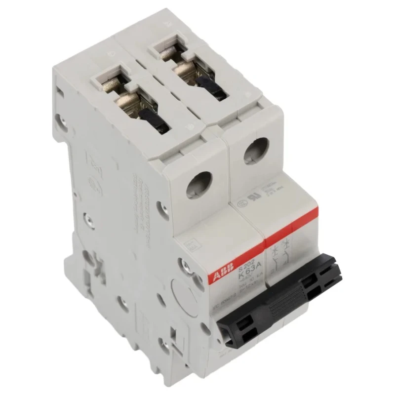 ABB System Pro M Compact S200 Miniature Circuit Breaker 2-Pole 63A Type K 400V AC 6 kA Breaking 2CDS252001R0607 S202-K63