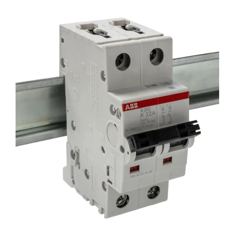 ABB System Pro M Compact S200 Miniature Circuit Breaker, 2-Pole, 32A, Type K, 10 kA Breaking 2CDS252001R0537 S202-K32