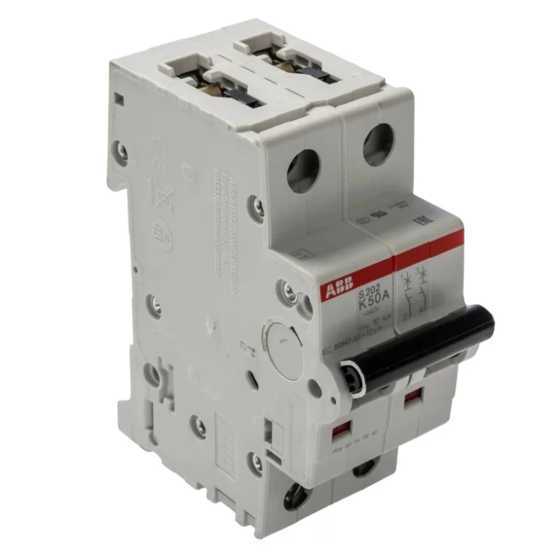 ABB System Pro M Compact S200 Miniature Circuit Breaker, 2-Pole, 50A, Type K Tripping, 400V AC 2CDS252001R0577 S202-K50