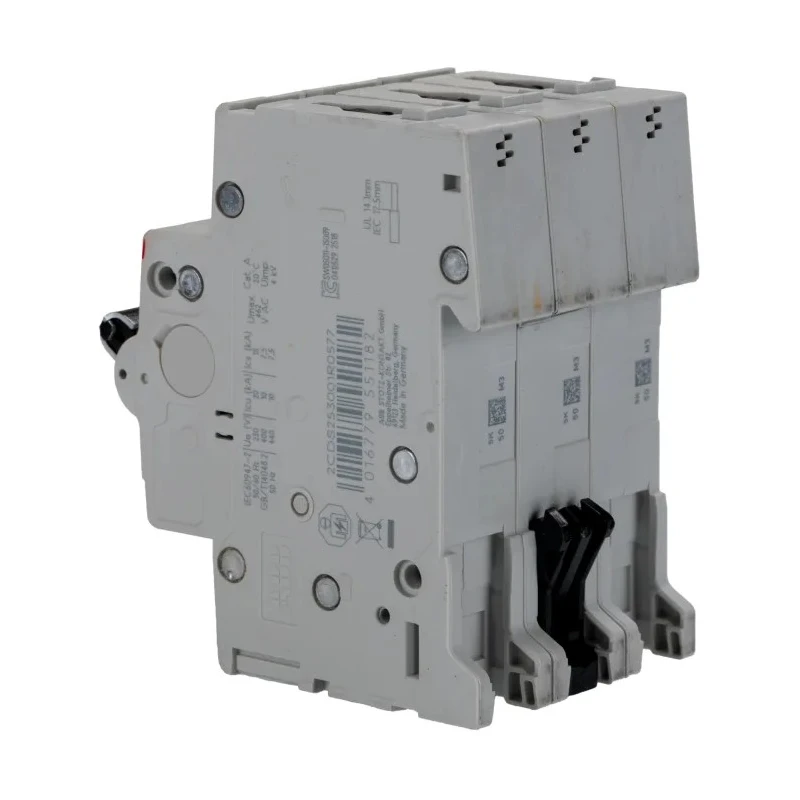 ABB System Pro M Compact S200 Miniature Circuit Breaker, 3-Pole, 50A, Type K, 400V AC, 10 kA 2CDS253001R0577 S203-K50