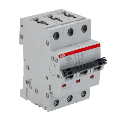 ABB System Pro M Compact S200 Miniature Circuit Breaker, 3-Pole, 40A, Type K Tripping, 400V AC, 10 2CDS253001R0557 S203-K40