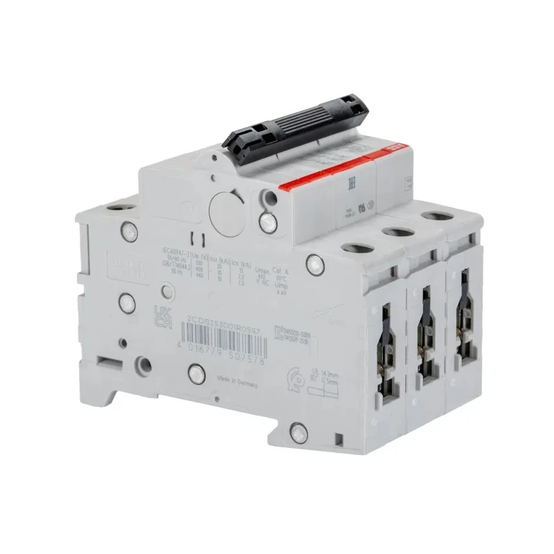 ABB System Pro M Compact S200 Miniature Circuit Breaker, 3-Pole, 40A, Type K Tripping, 400V AC, 10 2CDS253001R0557 S203-K40