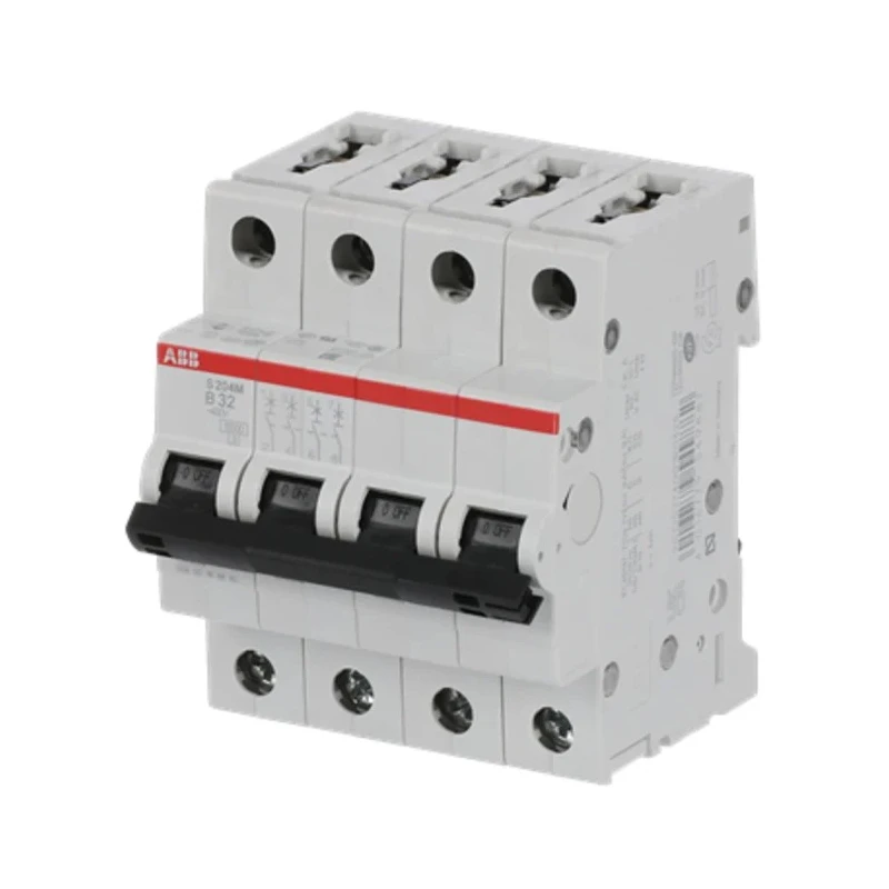ABB System Pro M Compact Miniature Circuit Breaker 4-Pole 32A Type B 400V AC 12V DC 15kA Breaking 2CDS274001R0325 S204M-B32