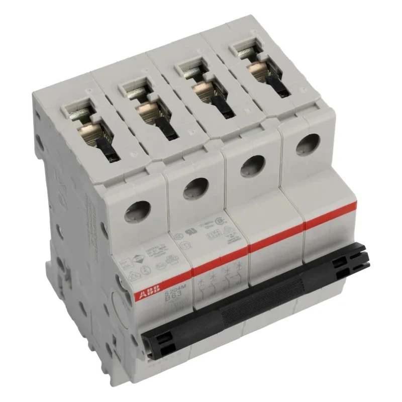 ABB System Pro M Compact S200M Miniature Circuit Breaker, 4-Pole, 63A, Type B, 400V AC, 12V DC, 10 2CDS274001R0635 S204M-B63