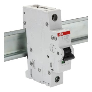 ABB System Pro M Compact S200M Miniature Circuit Breaker, 1-Pole, 40A, Type D, 230V AC, 72V DC 2CDS271001R0401 S201M-D40
