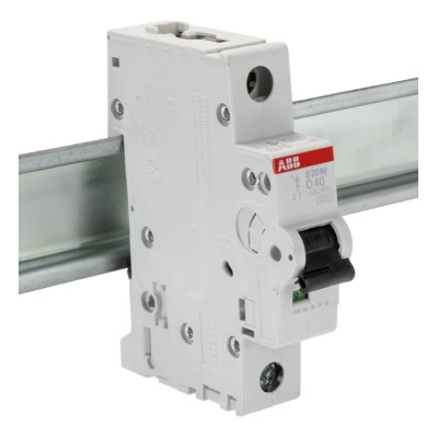 ABB System Pro M Compact S200M Miniature Circuit Breaker, 1-Pole, 40A, Type D, 230V AC, 72V DC 2CDS271001R0401 S201M-D40