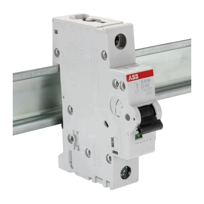 ABB System Pro M Compact S200M Miniature Circuit Breaker, 1-Pole, 40A, Type D, 230V AC, 72V DC 2CDS271001R0401 S201M-D40