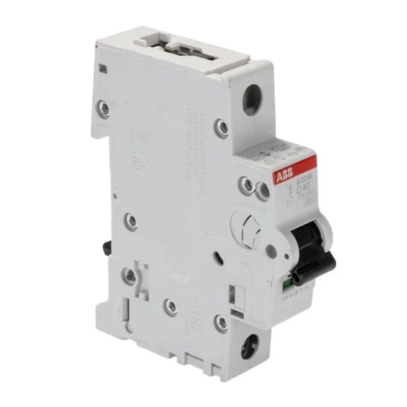 ABB System Pro M Compact S200M Miniature Circuit Breaker, 1-Pole, 40A, Type D, 230V AC, 72V DC 2CDS271001R0401 S201M-D40