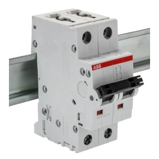 ABB System Pro M Compact S200M Miniature Circuit Breaker, 2-Pole, 1A, Type D, 400V AC, 125V DC, 15 2CDS272001R0011 S202M-D1