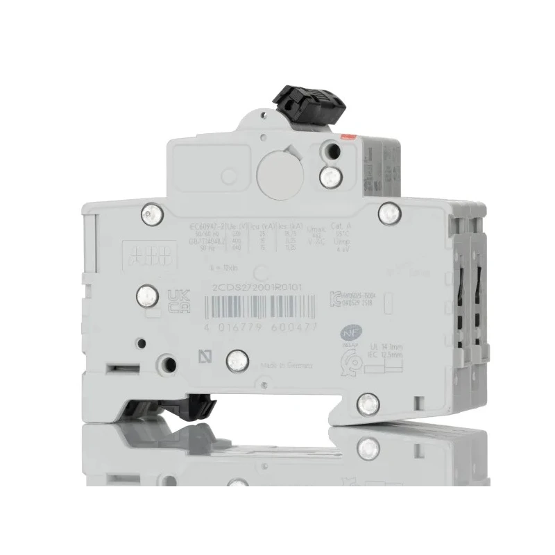ABB System Pro M Compact S200M Miniature Circuit Breaker, 2-Pole, 10A, Type D, 400V AC, 125V DC 2CDS272001R0101 S202M-D10