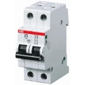 ABB System Pro M Compact S200M Miniature Circuit Breaker, 2-Pole, 2A, Type D, 400V AC, 125V DC 2CDS272001R0021 S202M-D2
