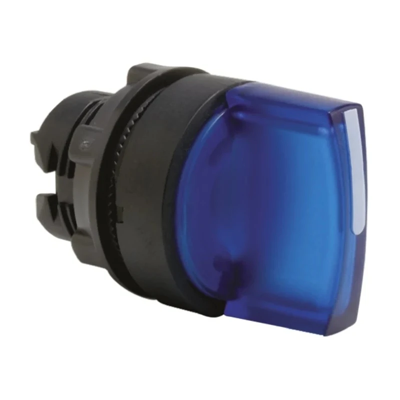 Schneider Electric Harmony Series 2 Position Illuminated Selector Switch Head, 22 mm Cutout, Blue Handle, IP65 ZB5AK1263